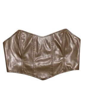 Princess Polly Brown Leather Corset Top